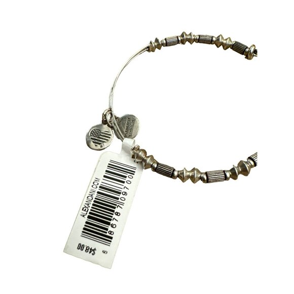 Alex and Ani Anchors Away Expandable Bangle Bracelet Silver Nautical Beaded New - Picture 6 of 6